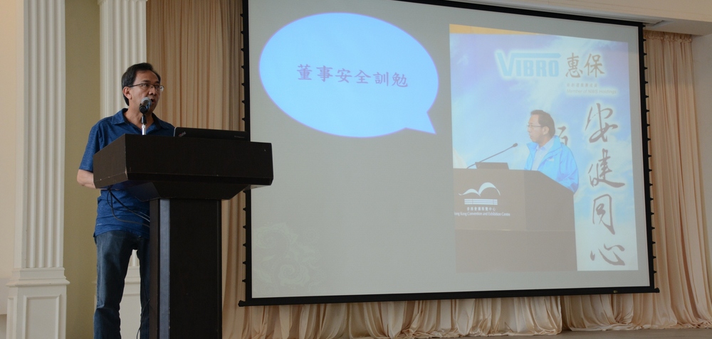 Mr Fred Koo, Vibro’s Director and General Manager encouraged frontline staff to stay vigilant and strive to enhance safety performance at sites